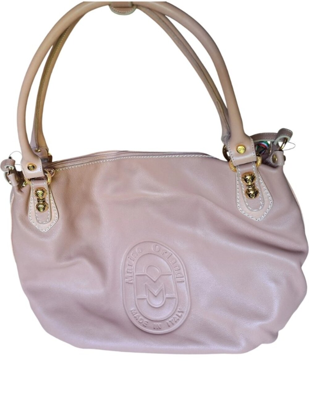 Marino Orlandi Leather Purse Pinky Beige NWT